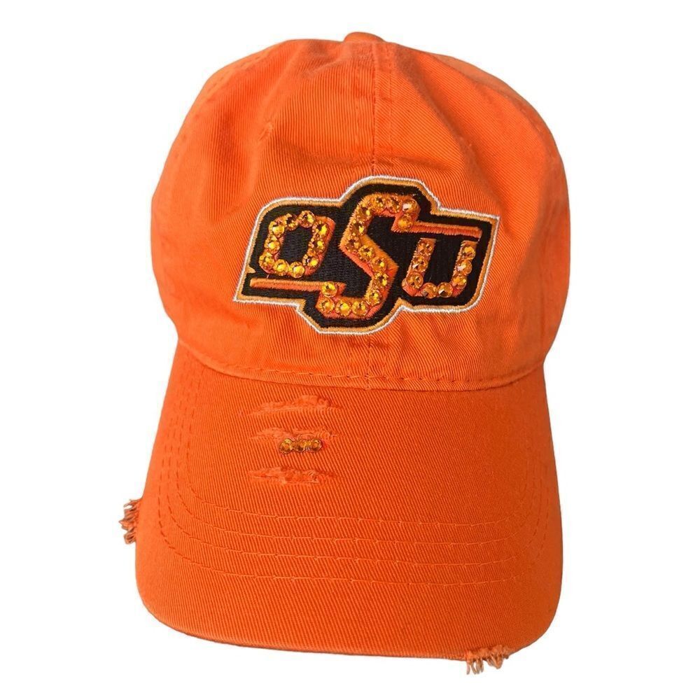 NWOT OSU‎ OKLAHOMA STATE UNIVERSITY COWBOYS RHINESTONE DISTRESSED HAT